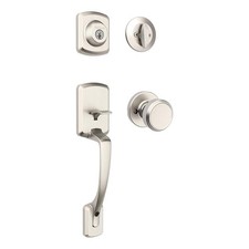 Kwikset Henley Satin Nickel Single Cylinder Handleset w Maven Knob SmartKey