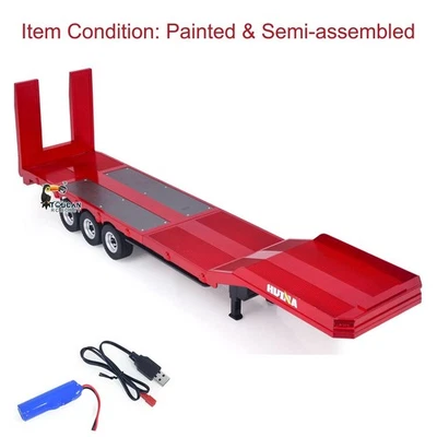 Plastic 3-Axles Semi Trailer Flatbed 1502 for 1/18 RC Tractor Truck HUINA 1501 - Image 1 of 4