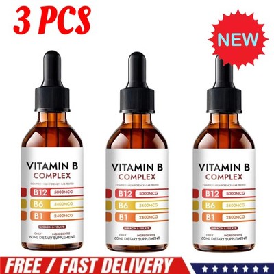 3X Premium Vitamin B Complex Liquid Energy Daily Health Support