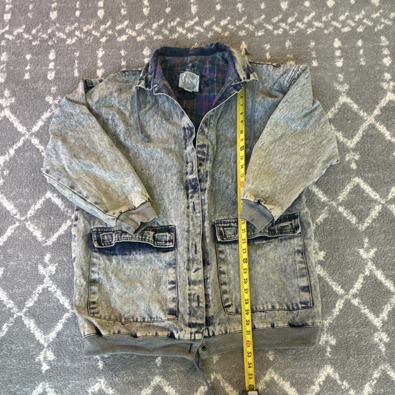 Vintage Women’s Blue Plaid Lined Jacket Button Front, One Size