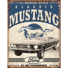 Ford Classic Mustang Metal Sign Reproduction 32cm x 41cm