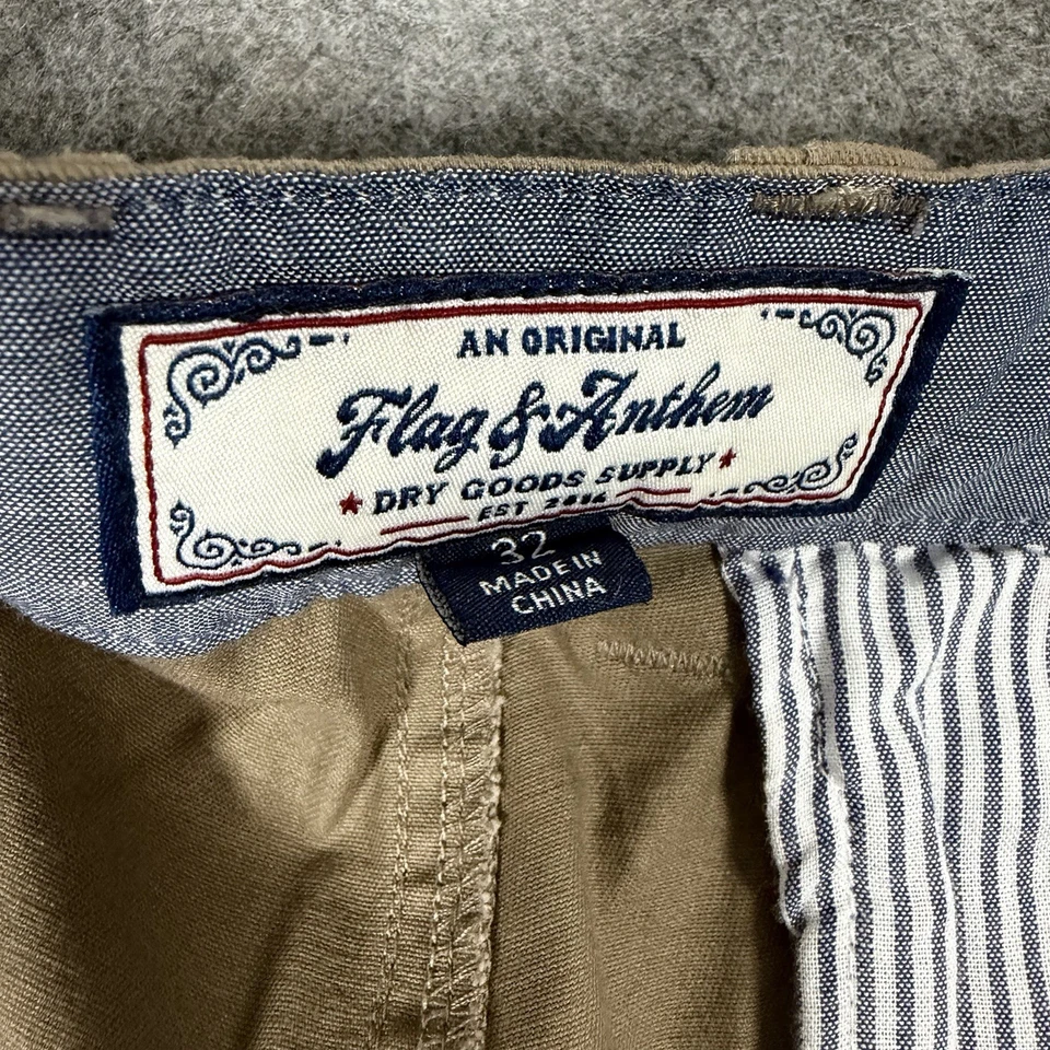 Flag & Anthem Chino Shorts Men's Size 32 (Actual Fits 35.5x10) Light Brown Kahki - Image 4 of 4