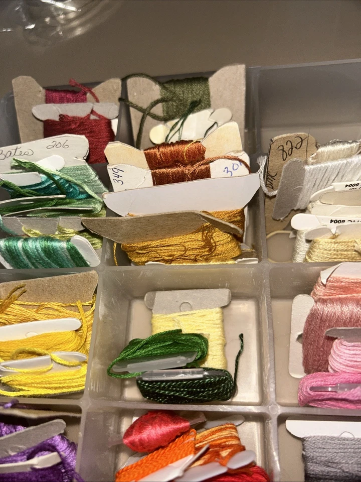 Carded Embroidery Floss Cross Stitch Thread in Box Cracked - Image 2 of 4