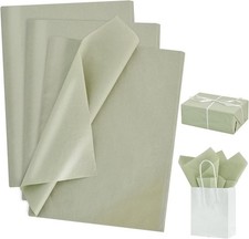 BEISHIDA 100 Sheets Sage Green Tissue Paper Bulk, Wrapping Tissue Paper for Gift