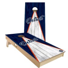 Detroit Baseball Cornhole Boards Skip's Garage Poplar Wood UV Print Set
