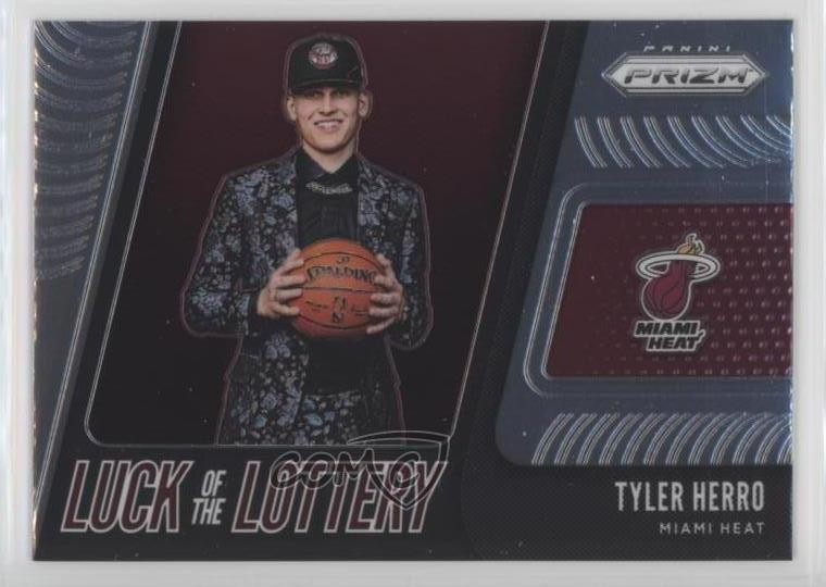 2019-20 Panini Prizm Luck of the Lottery Tyler Herro #13 Rookie RC 06v4