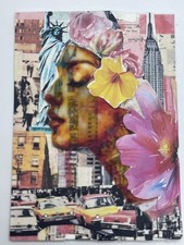 ACEO Original Mixed Media – Floral Crown Portraits #101– ATC by Tehillah 