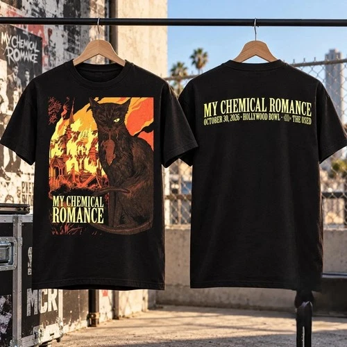 HOT SALE ITEM 2026 Black Cat Tour Graphic T-Shirt – Black Rock Music Fan Shirt - product listing photo