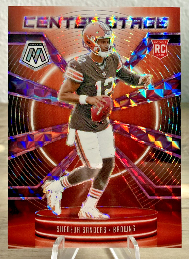 2025 Panini Mosaic Shedeur Sanders #/49 Center Stage Purple Prizm Browns RC