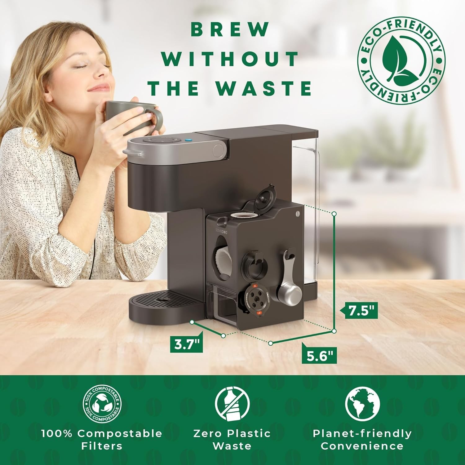 Coffee Pod Maker with Reusable Coffee Pods, Compatible with Keurig and