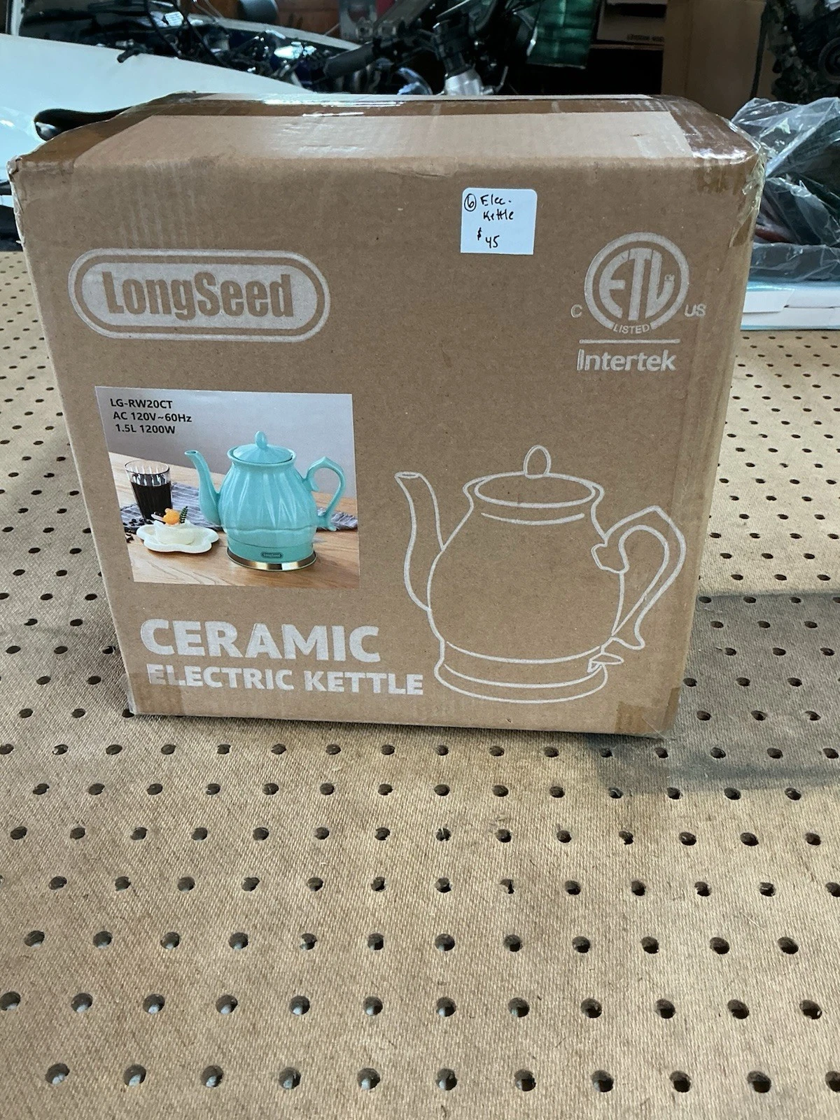 LongSeed Ceramic Electric Kettle LG-RW20CT 1.5L 1200W Blue Auto Shut-Off