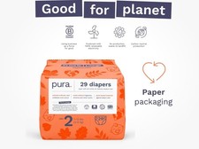 Pura Hypoallergenic Diapers Size 2 7-13 lbs Monthly Pack, Totally Chlorine