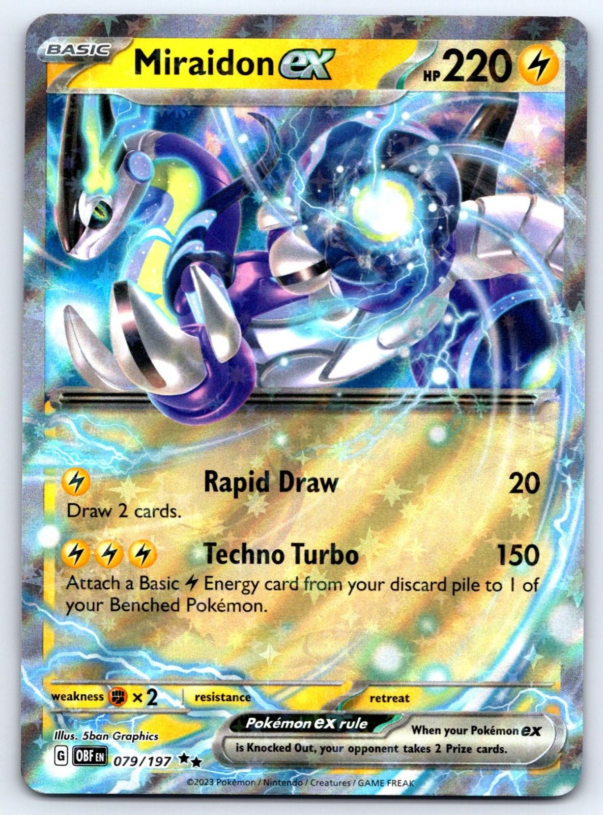 Miraidon ex 079/197 Double Rare OBF Obsidian Flames Pokemon Holo NM