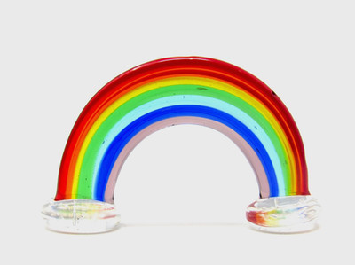 Erhabene italienische Murano Glas Kunst Glas Mehrfarbig Regenbogen Figur