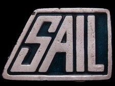 HL23146 AWESOME VINTAGE 1970s S A I L LETTERS BOAT BUCKLE