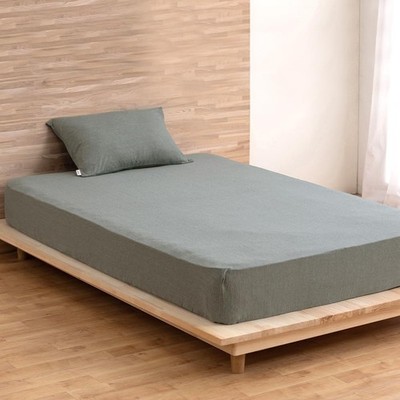 IRIS OHYAMA Anti-wrinkle jersey knitted box sheet, double, fully washable, elast