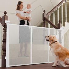 Retractable Baby Gates for Stairs, 55" Wide Baby Gate Dog Gate, 41" Tall Retr...