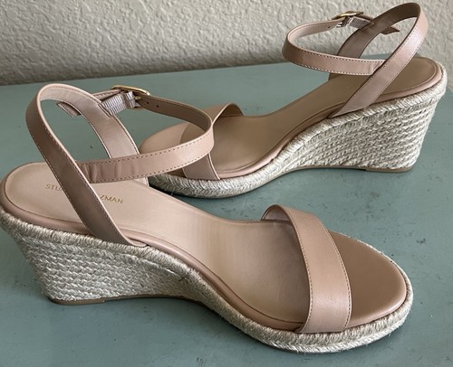 Stuart Weitzman Teddi Keilabsatz Espadrille Knöchelriemen Sandale Schuhe 12 495 $ selten - Bild 9 von 9