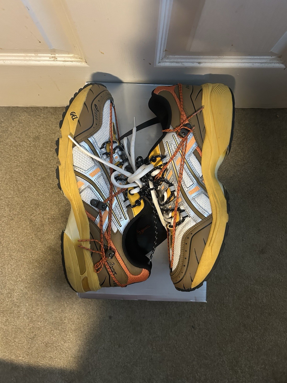 Size 11 - ASICS Andersson Bell x Gel 1090 White Orange Preowned Original Box image 2
