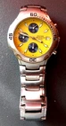 Vtg Seiko Pulsar V657-X037 Chronograph Quartz Watch Yellow Dial Need Battery