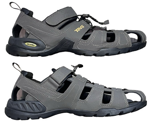 Teva Forebay Sandals Men 12 Brown Water Sport Hiking Outdoor Shoc Pad 1001116
