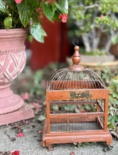 Vintage Canary BIRD CAGE VICTORIAN STYLE  FOLK ART