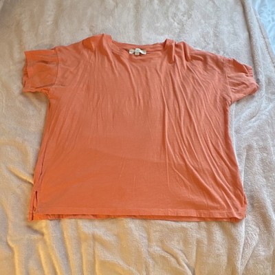 LOFT Orange Jersey Cotton Short Sleeve T-Shirt Women s XL Regular