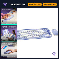 Wireless Bluetooth Keyboard Mouse Combo - Lilac, Ergonomic, Stylish Design