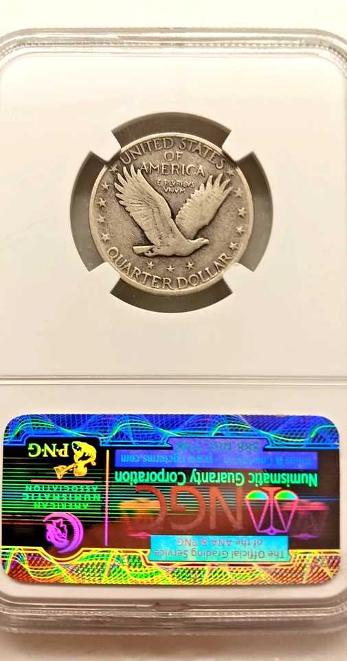 1918-P Standing Liberty Quarter NGC F15 - Image 3 of 3