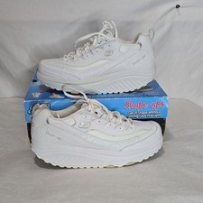 Scarpe da passeggio Skechers Shape Ups da donna taglia 8 scamosciate bianche e nere taglia 9,5