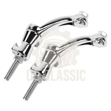 Fog Light Brackets Pair Vintage Style Chrome Fits VW Beetle Type 1 up to 67