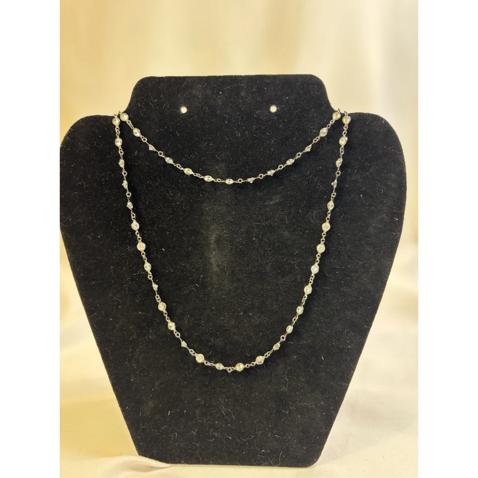 Collar Lafonn Diamante Simulado Plata de Ley 925 Por Yarda-Color RETIRADO Foto 4 de 4