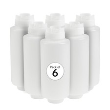 Professional 32 oz Clear Plastic Bottles - 6 Count
