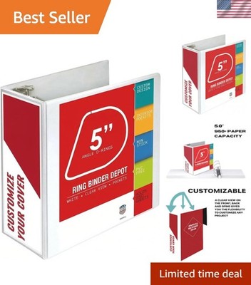 3 Ring Binder, Professional Angle D Ring Binder 5 Inch, Presentation Folder f...
