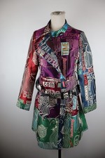 Desigual Trench Manteau Femme Tg 40 Veste Vintage Casual Boutons