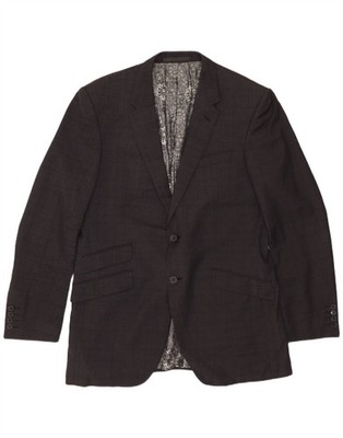Marks & Spencer Mens Autograph 2 Button Blazer Jacket IT 56 3XL Black Check AP01