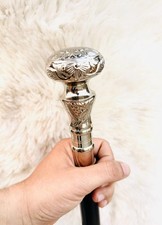 Luxury Brass Handle Walking Cane Handcrafted Wooden Gentleman s Stick Gift
