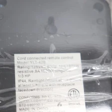 (2-Pk) Commercial Electric Wireless Remote Control Black 3-Wire 15A-125V YLT-42B