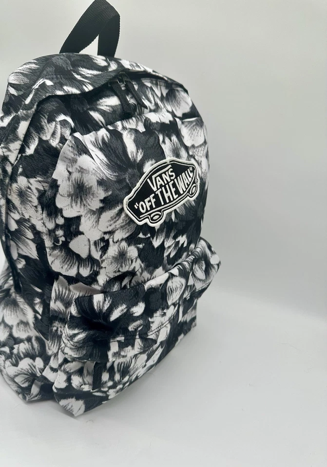 Mochila VANS de Lona Blanca Logo Vintage, Estilo Retro Años 90 Foto 3 de 4