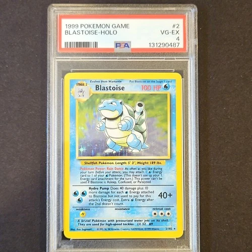 1999 Pokémon Base Set Blastoise Holo Rare PSA 4 #2/102 English TCG Unlimited