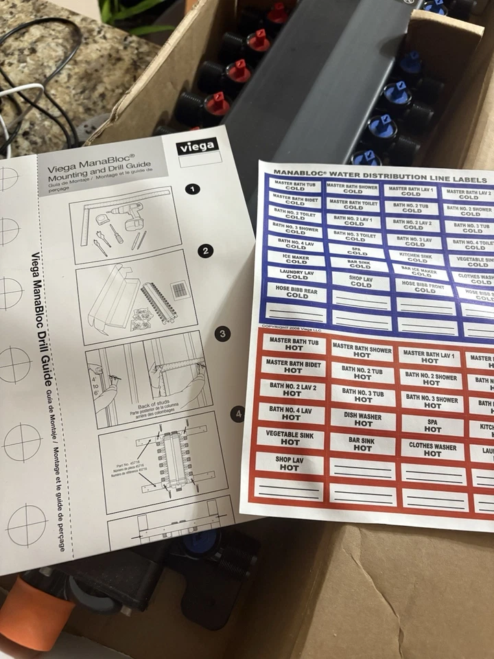 Viega Manabloc Manifold 30-Port 1" 49625, Hot Cold 18" - Image 3 of 3