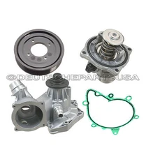 WATER PUMP GASKET ALUMINIUM PULLEY +Thermostat Kit for BMW 540i 740i 740iL X5 Z8
