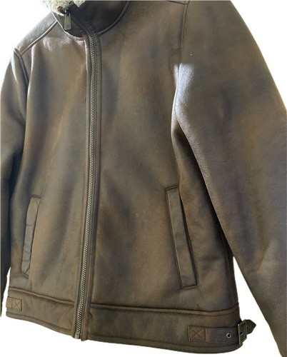 Veste bomber doublée Rainforest Sherpa homme taille S cuir marron - Photo 2/8