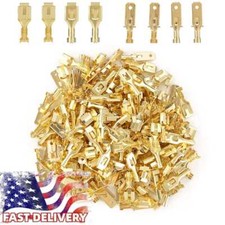 50-100X 6.3mm Non-Insulated Spade Quick Splice Crimp Female Male Wire Connector