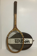 Vintage Wilson Wood Tennis Racquet with Pro Staff Head Cover