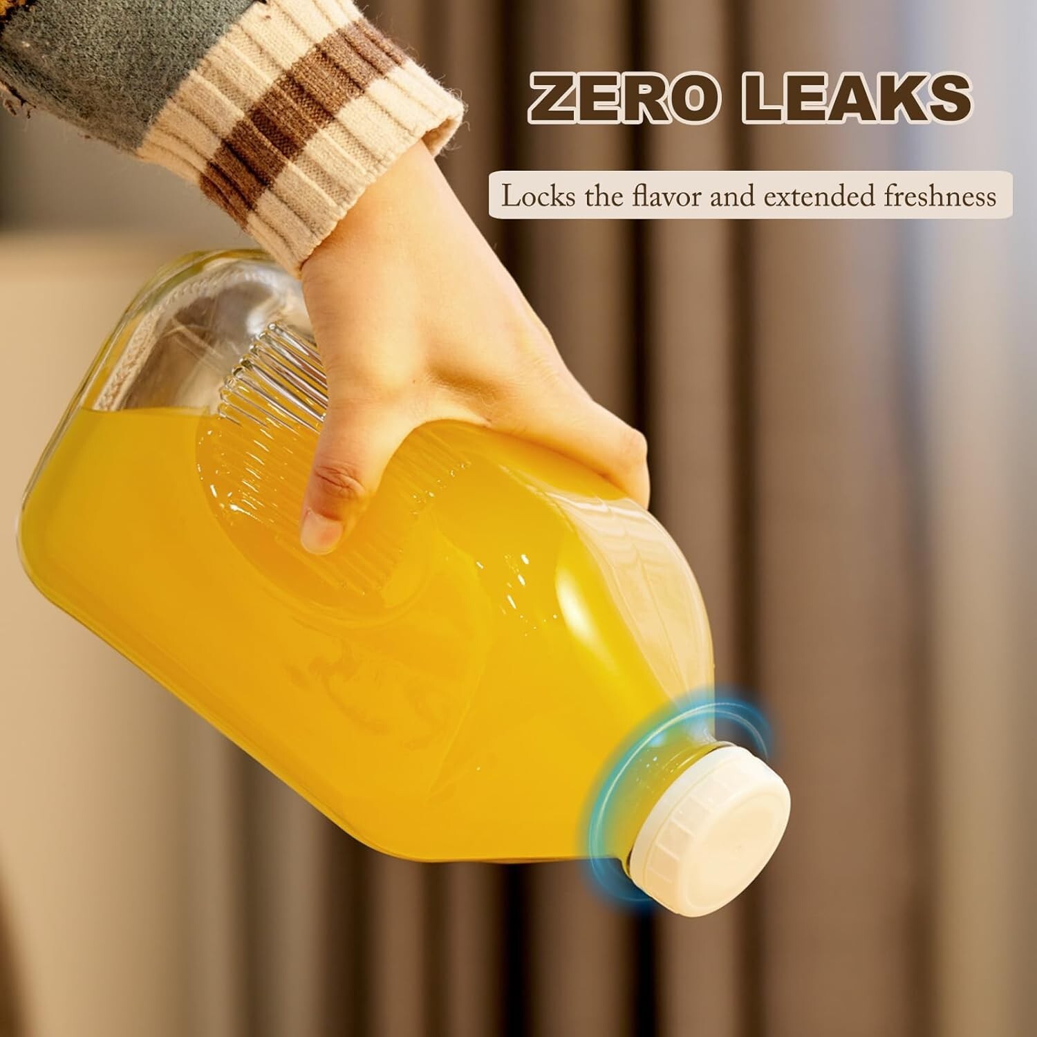 Glass Milk Jugs Bottle  32/64Oz Water Container with Airtight Screw Lid Half Gal