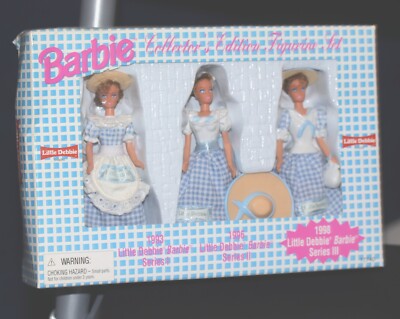 NIB 1998 Mattel/Little Debbie Barbie Collector's Series III #17740 3 doll Set