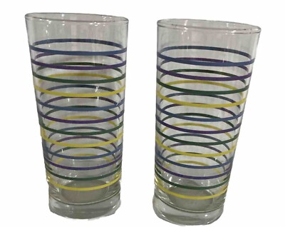 Tumblers 12 Oz s MCM Pastel Stripes Preowned Good Condition No Chips/ Cracks