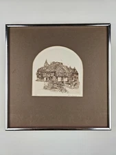 ART - VTG Illegibly Signed - Limited Edition Aquatint Etching 12.25x12.25 Framed