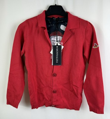 Monnalisa Jungen Strickjacke, rot, Größe 10 Jahre - 104 cm